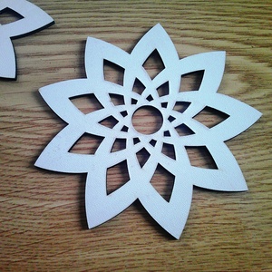 Suport pahar - mandala, MDF alb, grosime 2.5 mm, dimensiuni 11 x 11 cm, Accessorii și unelte, Accesorii decorative, Alte accesorii, Prelucrarea lemnului, ARTYNOS