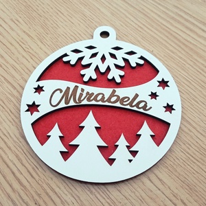 Globuri de craciun personalizate cu nume sau text, mdf alb, 9 cm - accesorii de crăciun - decorațiuni de crăciun de casă - decorațiuni pentru pomul de crăciun - Artynos.ro
