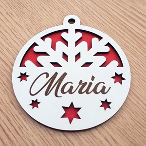 Globuri de craciun personalizate cu nume sau text, mdf alb, 9 cm - accesorii de crăciun - decorațiuni de crăciun de casă - decorațiuni pentru pomul de crăciun - Artynos.ro