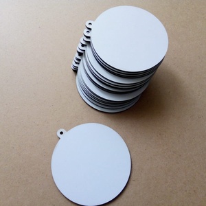 Set 20 blank-uri glob de Craciun pentru decorat, HDF alb 3 mm, diametru 9 cm, , Prelucrarea lemnului, ARTYNOS