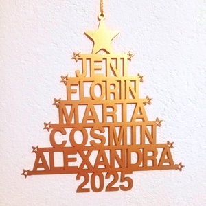 Ornament pentru bradul de Craciun sau pentru usa (personalizabil), Craciun, Decoratiuni de Craciun de casa, Figurine pentru pomul de Craciun, Fotografie, grafica, desen, ilustratie, Prelucrarea lemnului, ARTYNOS