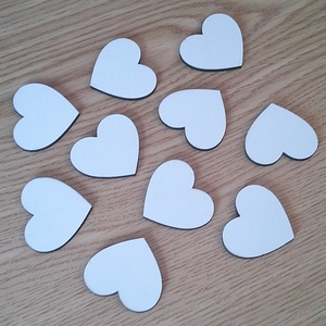 Set 50 blank-uri inima - HDF alb, 5x6 cm  - Artynos.ro