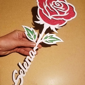 Floare din lemn cu nume 30x12 cm - accessorii și unelte - accesorii decorative - alte accesorii - Artynos.ro