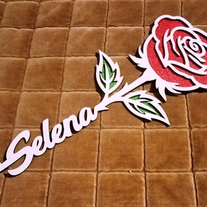 Floare din lemn cu nume 30x12 cm - Artynos.ro