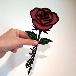 Floare din lemn cu nume 20x8 cm - accessorii și unelte - accesorii decorative - alte accesorii - Artynos.ro