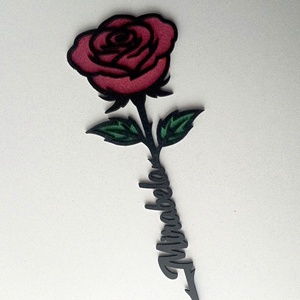 Floare din lemn cu nume 20x8 cm - accessorii și unelte - accesorii decorative - alte accesorii - Artynos.ro