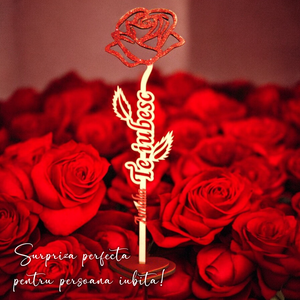 Trandafir Eternal Love, Personalizat cu Nume - casă & stil de viață - accesorii pentru decorat casa - suport de flori - accesorii florale - Artynos.ro