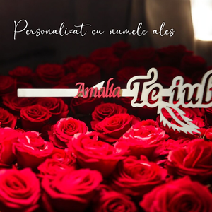 Trandafir Eternal Love, Personalizat cu Nume - casă & stil de viață - accesorii pentru decorat casa - suport de flori - accesorii florale - Artynos.ro