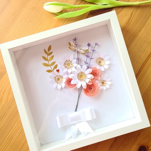 Tablou decorativ, Elegant, cu flori delicate de hartie - arte vizuale și accesorii  - alte arte - Artynos.ro