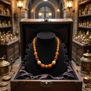 Colier cuart galben - bijuterii - coliere - coliere din pietre semiprețioase - Artynos.ro