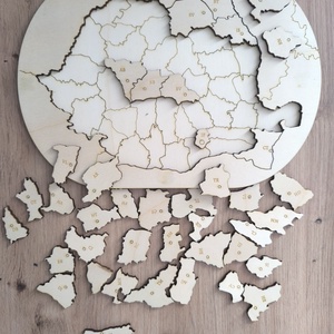 Harta Puzzle Romania din lemn  - Artynos.ro