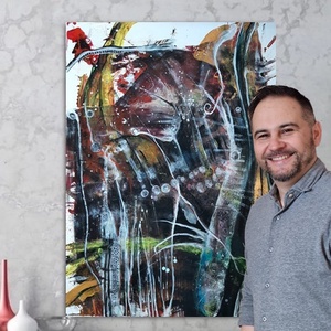 A káosz harmatcseppjei-akril festmény vásznon - arte vizuale și accesorii  - picturi - pictură acrilică - Artynos.ro