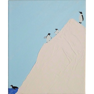Set 3 Tablouri Penguins - arte vizuale și accesorii  - picturi - picturi în tehnică mixtă - Artynos.ro