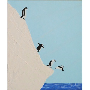 Set 3 Tablouri Penguins - arte vizuale și accesorii  - picturi - picturi în tehnică mixtă - Artynos.ro