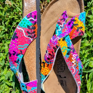Sandale pictate manual Birkenstock  - îmbrăcăminte și modă - pantofi, papuci, șosete - sandale - Artynos.ro