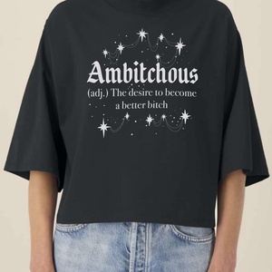 Ambitchous White - tricou personalizat, Imbracaminte si moda, Haine dama, Tricou si top de dama, Fotografie, grafica, desen, ilustratie, Tricou de inalta calitate 100% bumbac, personalizat DTG.

  Materialul single jersey 200 GSM este r..., ARTYNOS