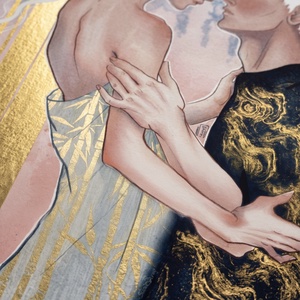 The Modern Kiss - Fine Art Print - arte vizuale și accesorii  - picturi - picturi în tehnică mixtă - Artynos.ro