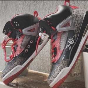 Custom sneakers Air Jordan Spizike OG White Cement - Artynos.ro