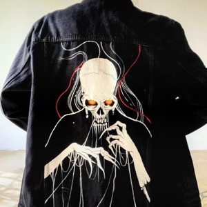 Geaca Denim pictata  - Artynos.ro