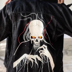Geaca Denim pictata  - îmbrăcăminte și modă - haine bărbați - geacă bărbați - Artynos.ro