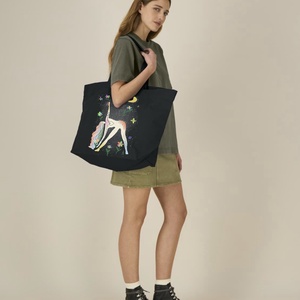 Midnight Yoga - Shopping Bag, Genti si portofele, Genti de mana si umar, Geanta mare, Fotografie, grafica, desen, ilustratie, Geanta de cumparaturi DTG Midnight Yoga este o geanta tote tesuta, rezistenta, fabricata din panza ..., ARTYNOS
