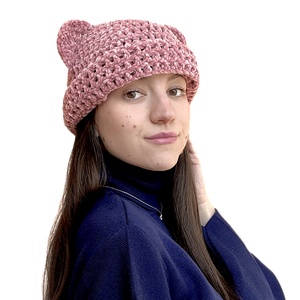 Balaclava caciula crosetata cu urechi de ursulet - îmbrăcăminte și modă - eșarfe, pălării, fularuri - căciulă - Artynos.ro