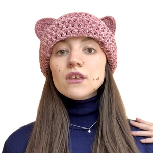 Balaclava caciula crosetata cu urechi de ursulet - îmbrăcăminte și modă - eșarfe, pălării, fularuri - căciulă - Artynos.ro