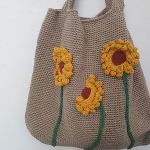 Geanta Floarea soarelui , Genti si portofele, Genti de mana si umar, Geanta casual, Crosetat, ARTYNOS