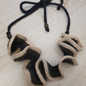 Colier alb negru , Bijuterii, Coliere, Chockere, Crosetat, ARTYNOS