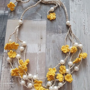Colier cu flori , Bijuterii, Coliere, Coliere din perle, Crosetat, ARTYNOS