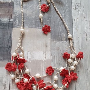 Colier cu flori , Bijuterii, Coliere, Coliere din perle, Crosetat, ARTYNOS