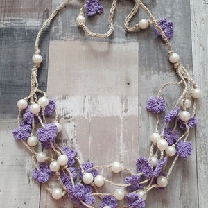 Colier cu flori , Bijuterii, Coliere, Coliere din perle, Crosetat, ARTYNOS