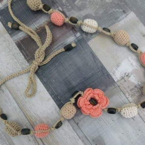 Colier bilute si flori , Bijuterii, Coliere, Coliere din margele, Crosetat, ARTYNOS