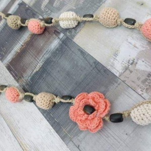 Colier bilute și flori  - bijuterii - coliere - coliere din mărgele - Artynos.ro