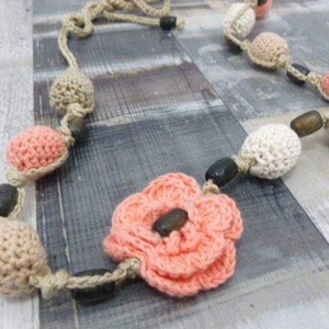 Colier bilute și flori  - bijuterii - coliere - coliere din mărgele - Artynos.ro