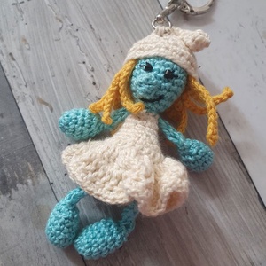 Breloc smurfette , Genti si portofele, Accesorii genti, Breloc, Crosetat, ARTYNOS
