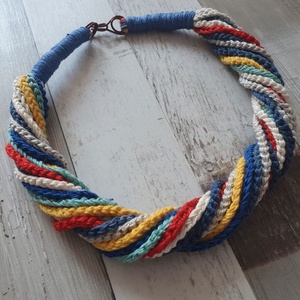 Colier multicolor , Bijuterii, Coliere, Coliere cu multiple siruri, Crosetat, ARTYNOS