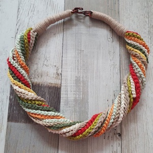 Colier multicolor , Bijuterii, Coliere, Coliere cu multiple siruri, Crosetat, ARTYNOS