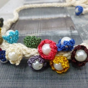 Colier cu flori  - bijuterii - coliere - coliere din perle - Artynos.ro