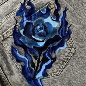 Blue flames, blue rose, Arte vizuale si accesorii , Picturi, Acuarele picturi, Pictura, ARTYNOS