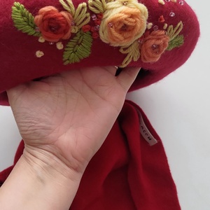 Bereta, fular lanā brodat manual, Imbracaminte si moda, Esarfe, palarii, fularuri, Caciula, , ARTYNOS