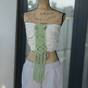 Esarfa multifunctionala Greeny, Imbracaminte si moda, Esarfe, palarii, fularuri, Esarfe, , Esarfa multifunctionala cu insertie macrame, realizata in colaborare cu B.loved Decoration. Se poat..., ARTYNOS
