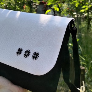 Poseta plic traditionala Alb-negru - accesorii nuntă - accesorii de nuntă - gentuță mireasă și genți - Artynos.ro