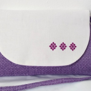 Poseta plic traditionala Violet, Accesorii nunta, Accesorii de nunta, Gentuta mireasa si genti, , O poseta speciala cu motive traditionale cusute manual pe etamina foarte fina, care poate fi acceso..., ARTYNOS