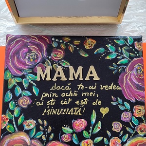 Tablou -Mama  - casă & stil de viață - accesorii pentru decorat casa - decorațiuni de pereți, decorațiuni suspendate - tablou cu licheni - Artynos.ro