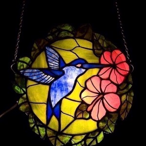 Albastru colibri tiffany fereastra decor, , , ARTYNOS