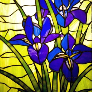 Albastru violet iris luminos tiffany imagine de perete -  - Artynos.ro