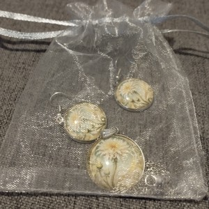Lentile din sticlă, set colier și cercei din oțel medical -  - Artynos.ro