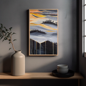 Soare Fluid Pictura originala acrilice pe panza  - Artynos.ro