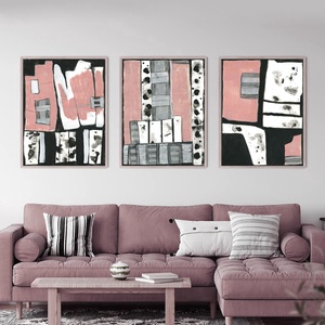 Set 3 Picturi abstracte acrilic pe hartie set 3 picturi pentru living room arta originala decoratiune interioara cadou - Artynos.ro